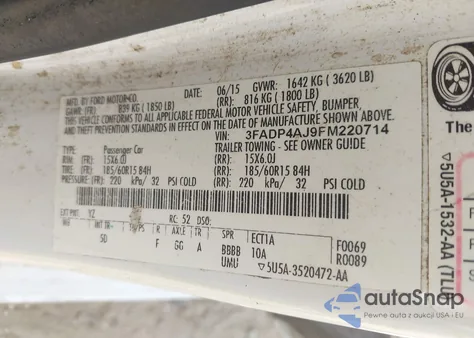 2015 Ford Fiesta S from USA, damaged, VIN 3FADP4AJ9FM220714